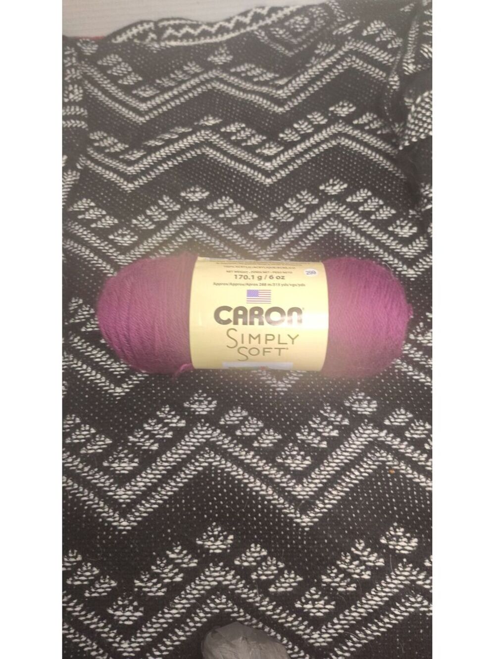 Caron Simply Soft Yarn Passion Purple Medium 4 Acrylic 6 oz 315 Yards